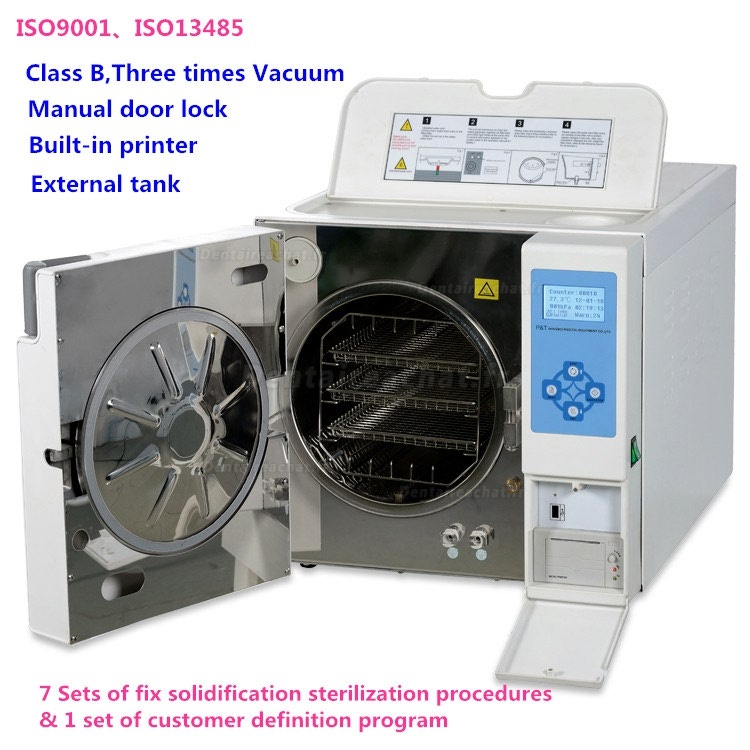 P&T® BTS17/23 Autoclave Dentaire Classe B 17/23L Avec Reservoirs Intégrés et Porte Automatique