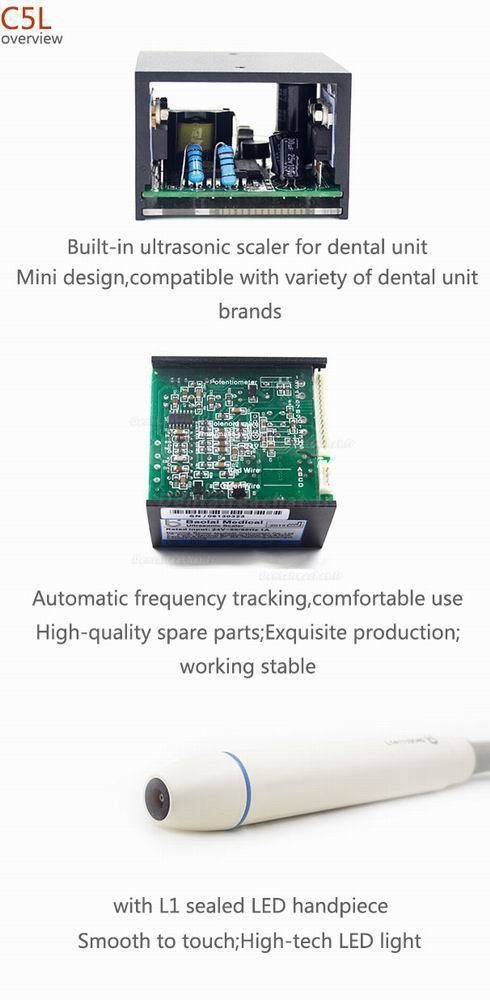 Baolai détartreur à ultrasons integé dentaire avec L1 led pièce à main scellée & 4 inserts