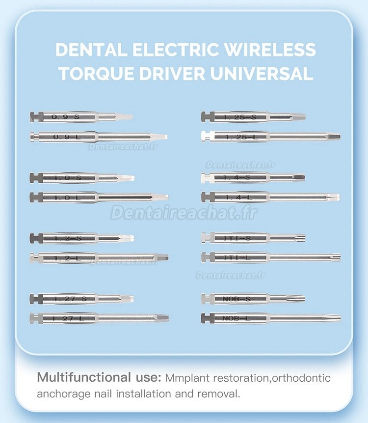 Betterway Motor X Clé dynamométrique universelle électrique sans fil pour implants avec 16 tournevis