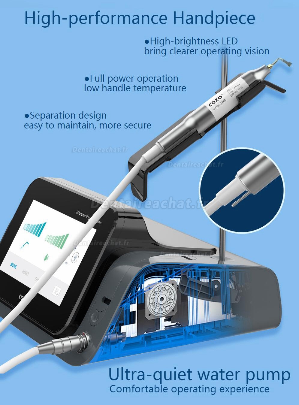 Yusendent C-Explorer Appareil de piezo chirurgie avec Led