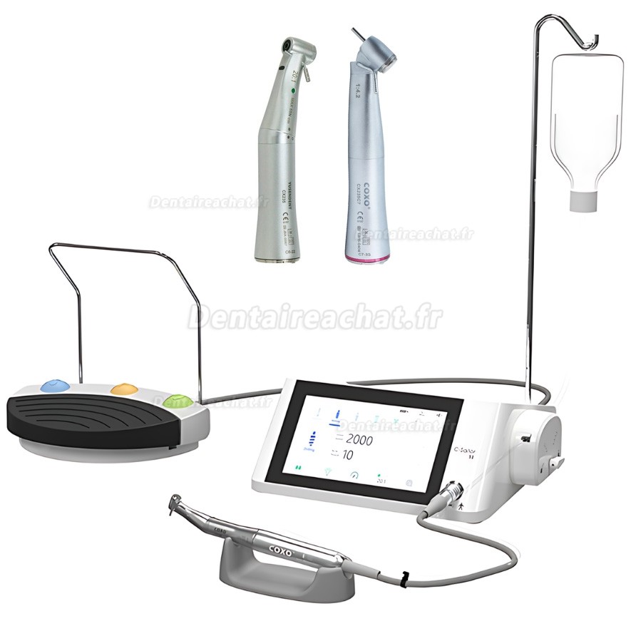 Moteur d'implants dentaires / Physiodispenseur dentaire Coxo C-Sailor S1 avec contre-angle CX235C7-3S et CX235C6-22