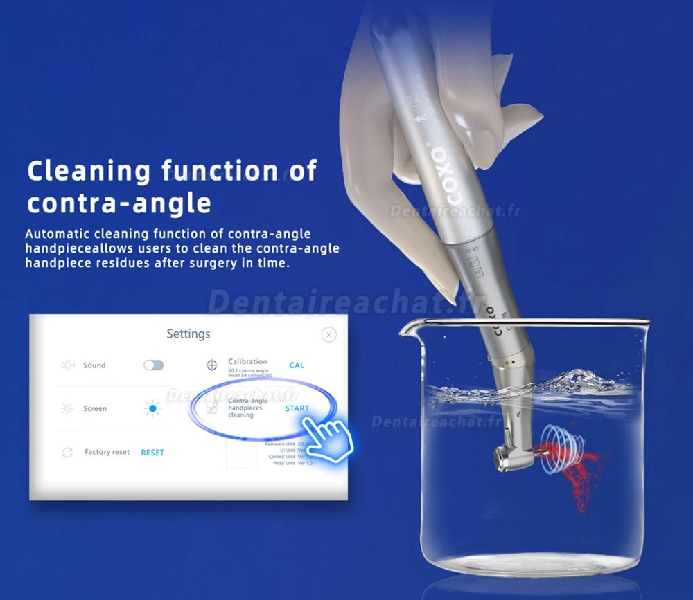 Moteur d'implants dentaires / Physiodispenseur dentaire Coxo C-Sailor S1 avec contre-angle CX235C7-3S et CX235C6-22