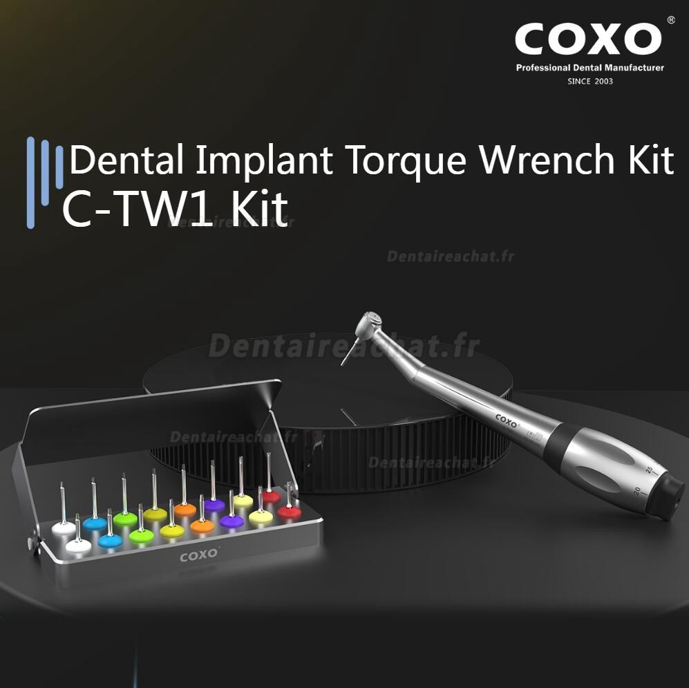 COXO C-TW1 Kit de clé dynamométrique pour implant dentaire Pièce à main universelle pour clé dynamométrique