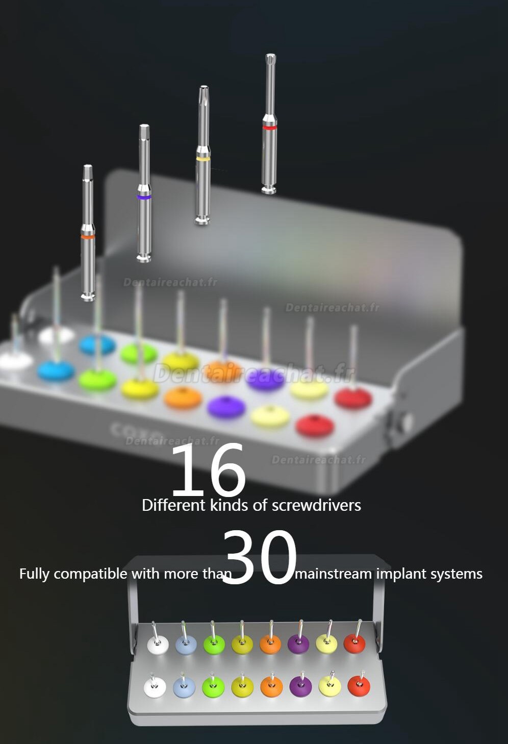 COXO C-TW1 Kit de clé dynamométrique pour implant dentaire Pièce à main universelle pour clé dynamométrique