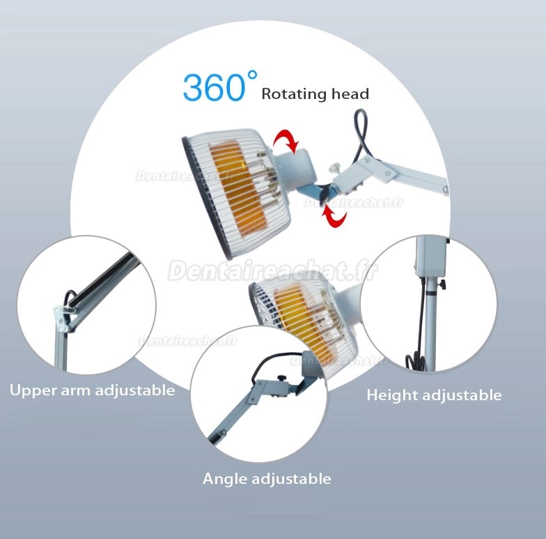 Bozhihan CQ-26 500W Lampe Tdp Infrarouge Medicale - Doublé Tête Luminothérapie Lampe