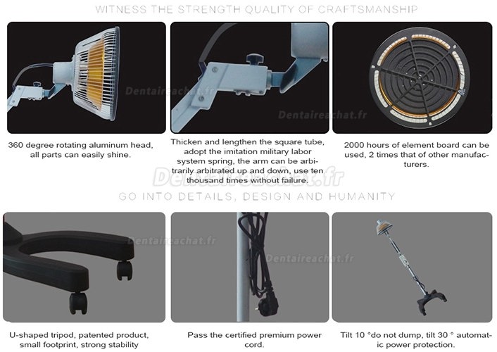 Bozhihan CQ-29 250W Lampe Tdp Infrarouge Medicale - Luminothérapie Lampe