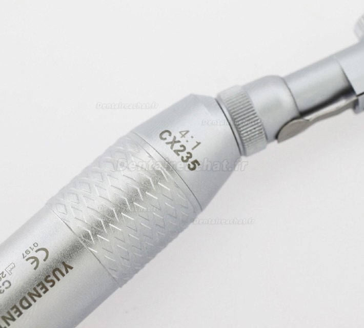 YUSENDENT® CX235C3-1 contre angle bague verte 4:1 sans spray sans lumiere (type loquet, fraise Ø2.35mm)