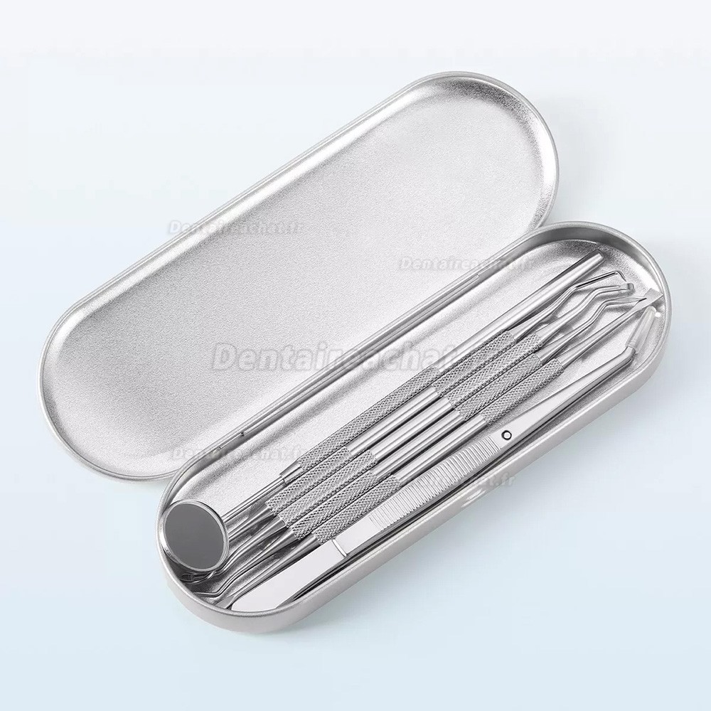 Kit de 6 outils de dentiste, Kit d'outils de nettoyage et de blanchiment dentaires