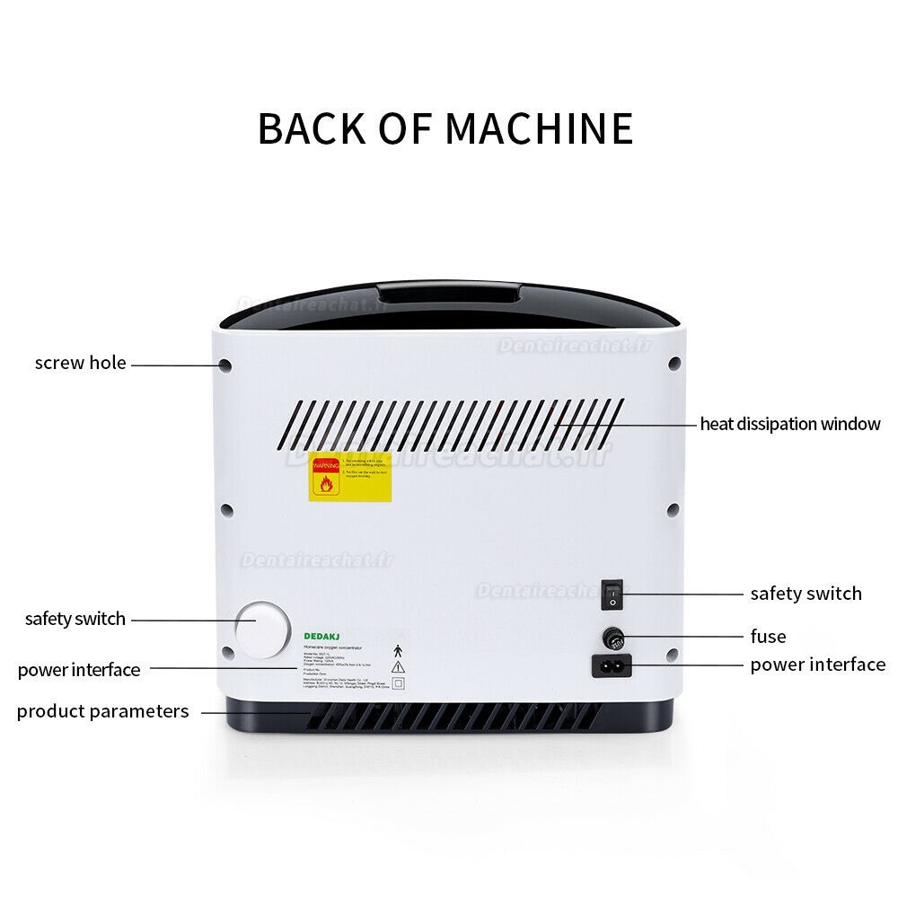 DEDAKJ DE-1A Portable Générateur de concentrateur d'oxygène domestique Machine 1-6L / min