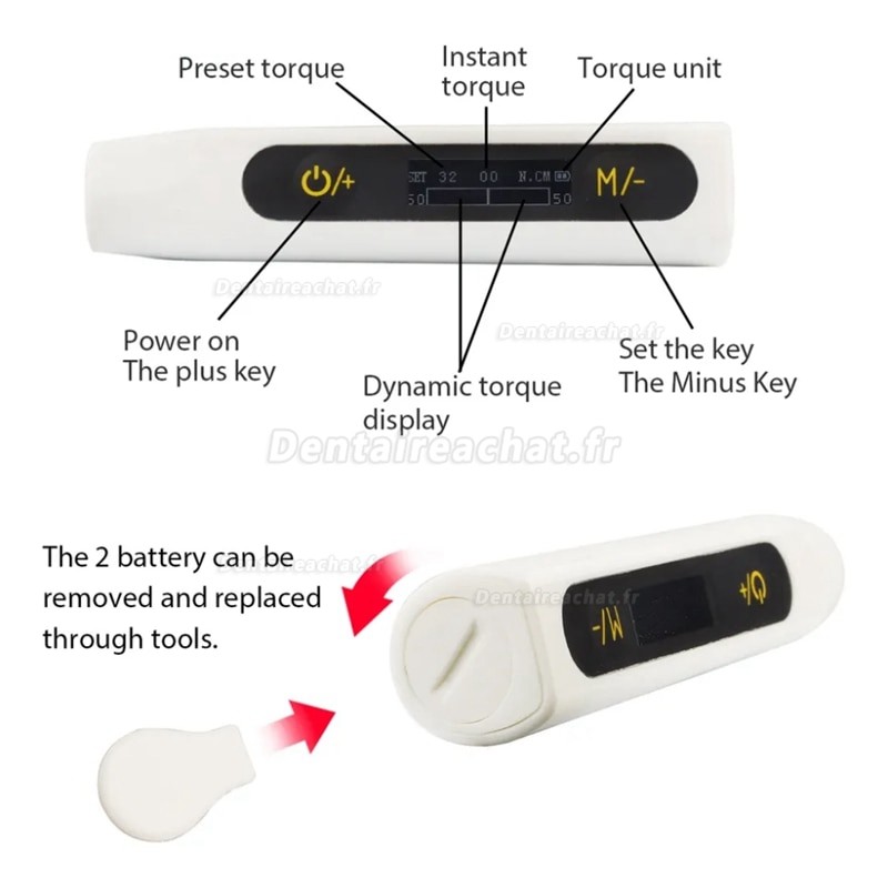 Clé à cliquet dynamométrique universelle pour implant dentaire avec dynamomètre électrique