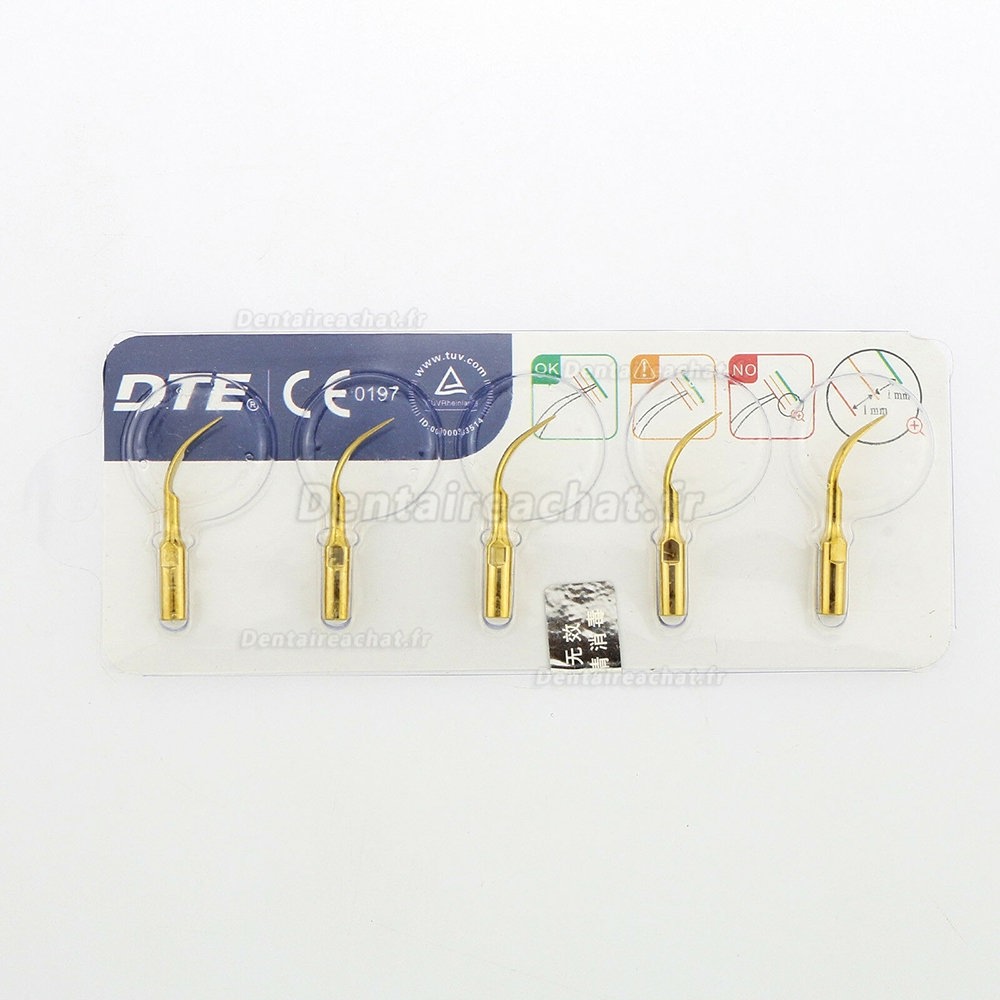 5 Pièces insert de détartreur ultrasonique dentaire DTE® GD1T compatible avec DTE Satelec