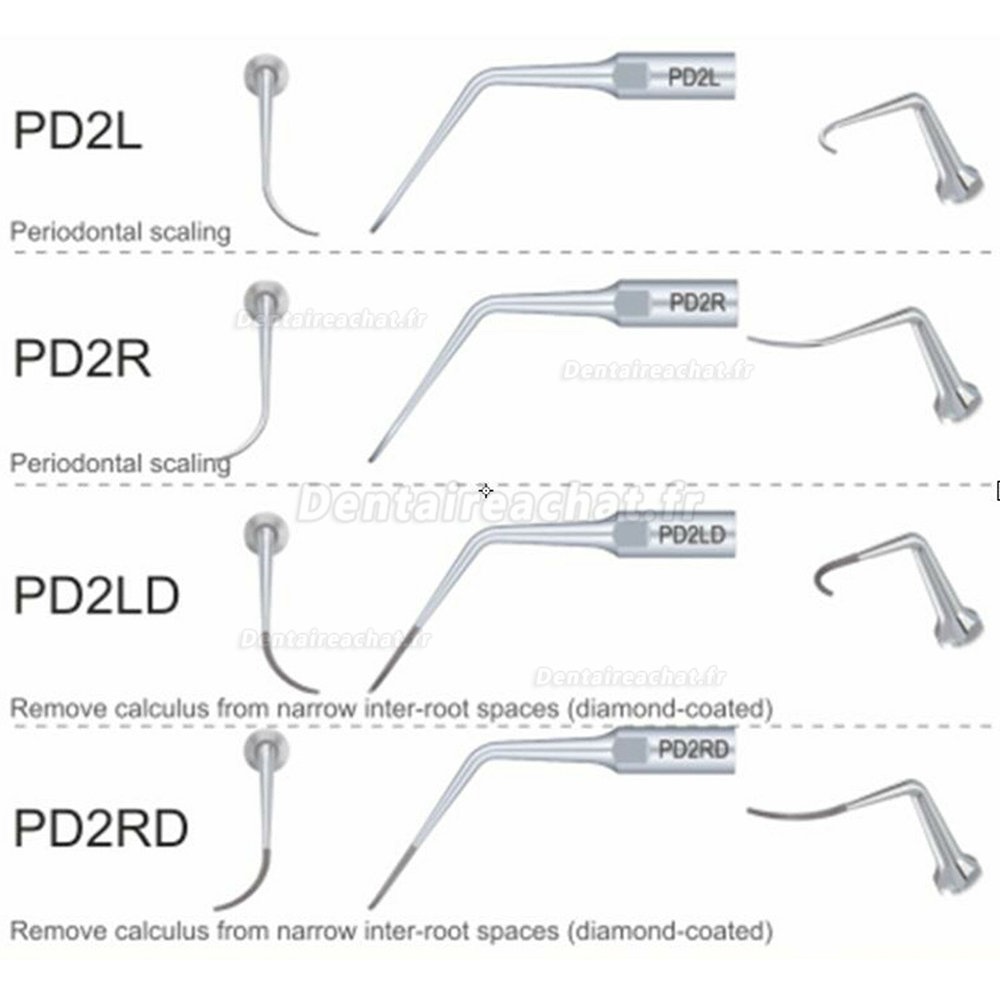 5 Pièces Insert de détartrage parodontal DTE® PD2L PD2LD PD2R PD2RD compatible avec satelec nsk