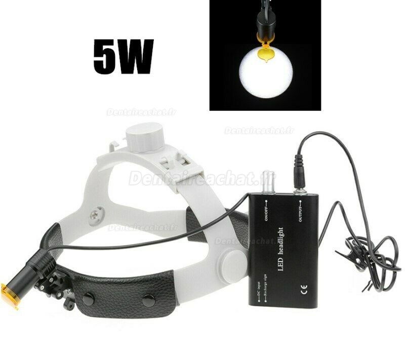 5W LED lampe frontale chirurgicale dentiste avec bandeau filtrant, lampe frontale ORL, gynécologie orale