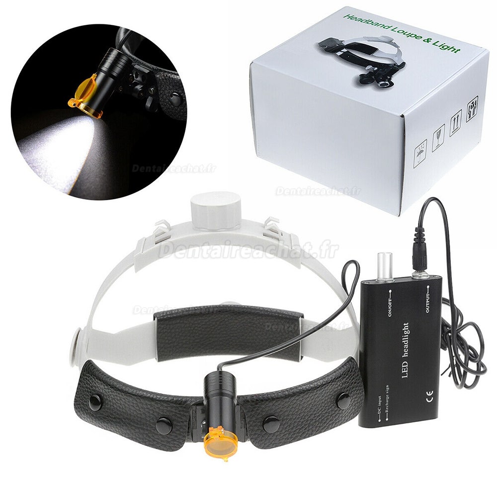 5W LED lampe frontale chirurgicale dentiste avec bandeau filtrant, lampe frontale ORL, gynécologie orale