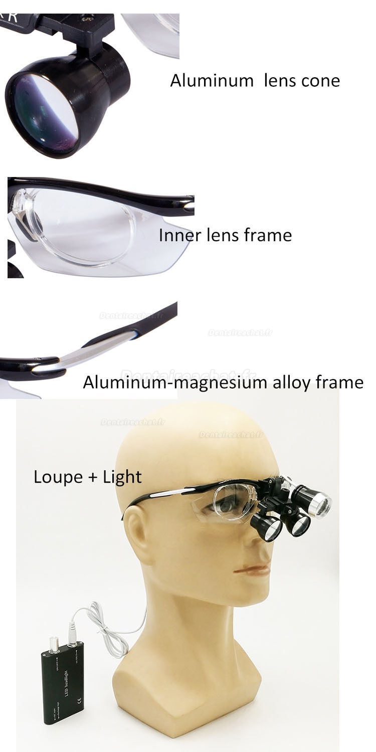 YUYO DY-112 3.5X loupes binoculaires dentaire médicales anti-buée cadre en aluminium