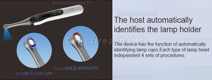 Denjoy iCure Lampe à polymériser multifonctionnelle à LED à large spectre (avec 2 têtes LED)