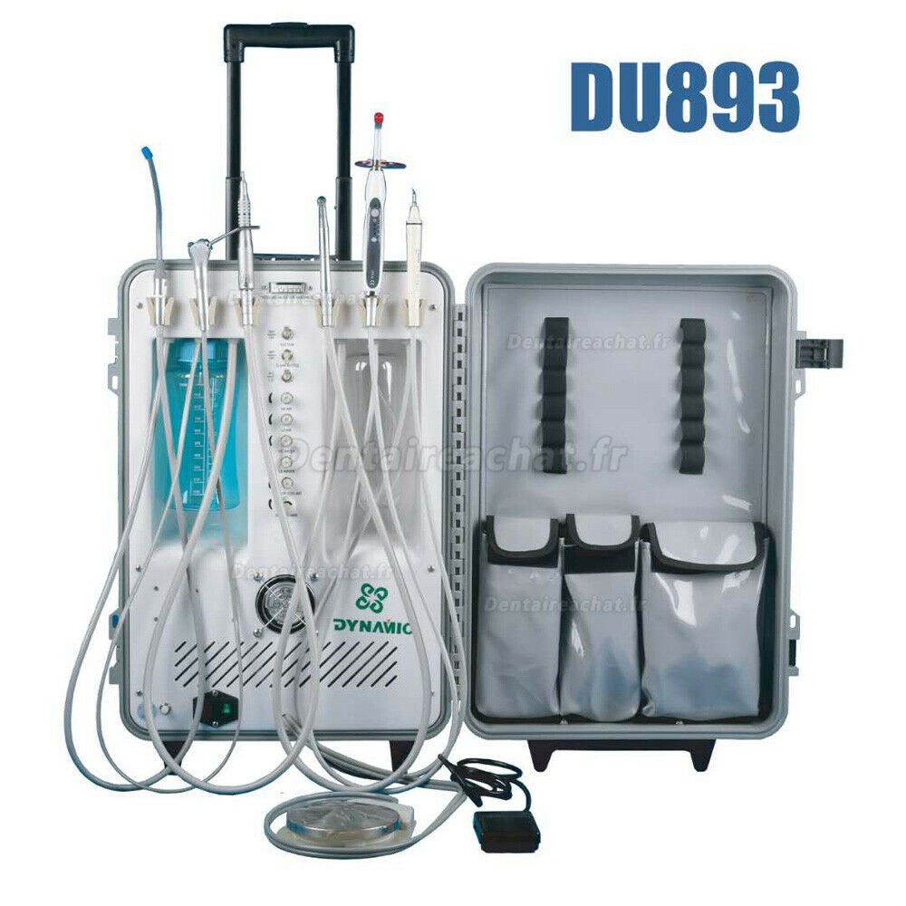 Unité dentaire portative Dynamic® DU893 avec compresseur d'air, détartreur ultrasonique, lampe à polymériser LED