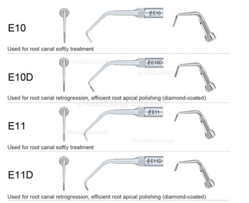 10 pièces Woodpecker® Kit inserts endodontiques E10 E10D E11 E11D compatible EMS /UDS