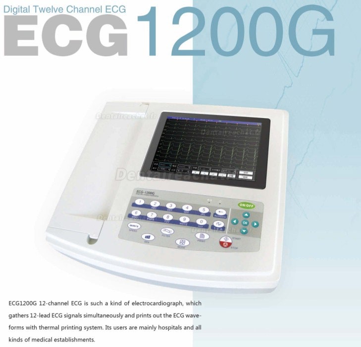 CONTEC® ECG-1200G Moniteur électrocardiographe numérique 12 canaux