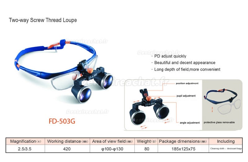 KWS® FD-503G loupe binoculaire dentaire loupes dentaires orascoptic