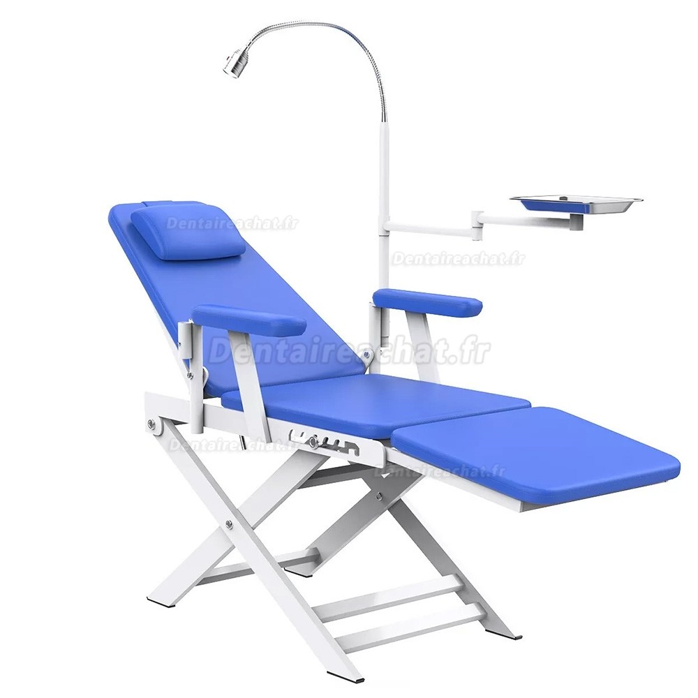 Fauteuil dentaire portable pliable / Fauteuil dentaire mobile avec lampe LED et plateau dentaire