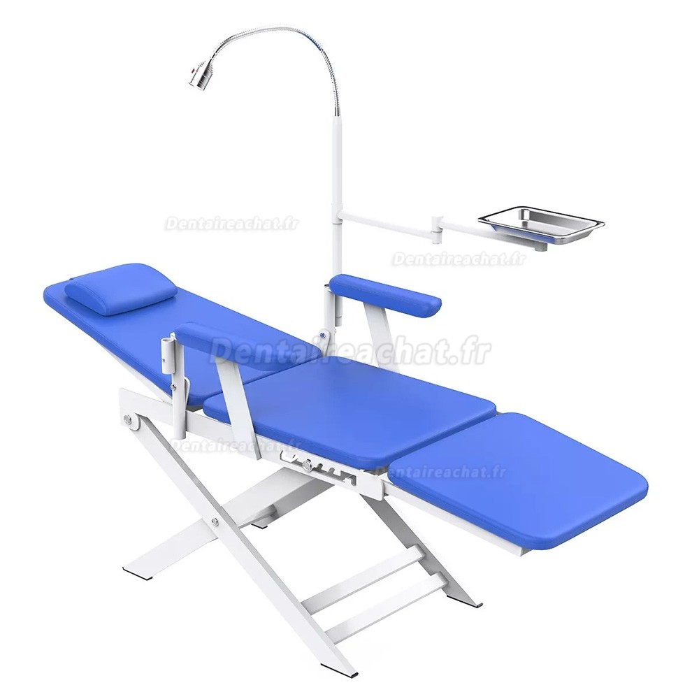 Fauteuil dentaire portable pliable / Fauteuil dentaire mobile avec lampe LED et plateau dentaire