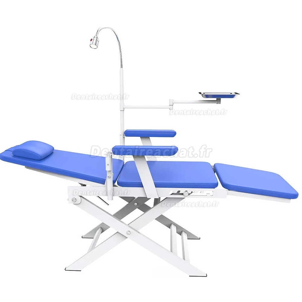 Fauteuil dentaire portable pliable / Fauteuil dentaire mobile avec lampe LED et plateau dentaire