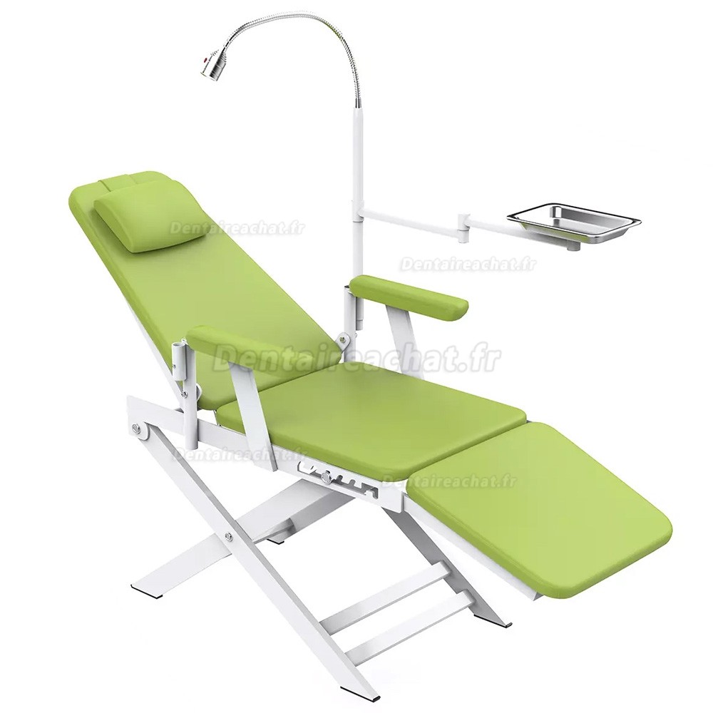 Fauteuil dentaire portable pliable / Fauteuil dentaire mobile avec lampe LED et plateau dentaire