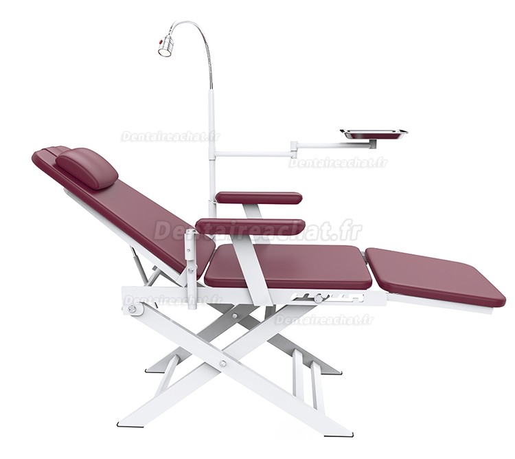 Fauteuil dentaire portable pliable / Fauteuil dentaire mobile avec lampe LED et plateau dentaire