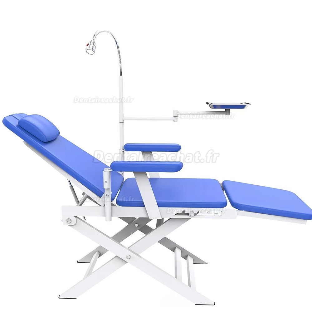 Fauteuil dentaire portable pliable / Fauteuil dentaire mobile avec lampe LED et plateau dentaire