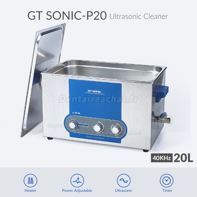 GT SONIC série P Nettoyeur à ultrasons à réglage de puissance 2-27L 100-500W avec fonction de chauffage