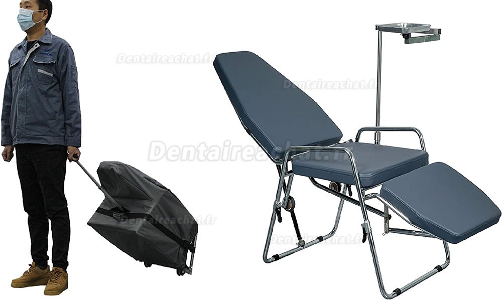 Greeloy GU-P101 Fauteuil dentaire portable pliable réglable + Greeloy GU-P103 tabourets pliants portables pour dentiste