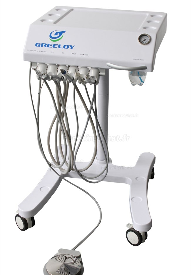 Greeloy® GU-P302 LED Unité(cart) mobile dentaire avec lampe à photopolyériser et détartreur ultrasonique