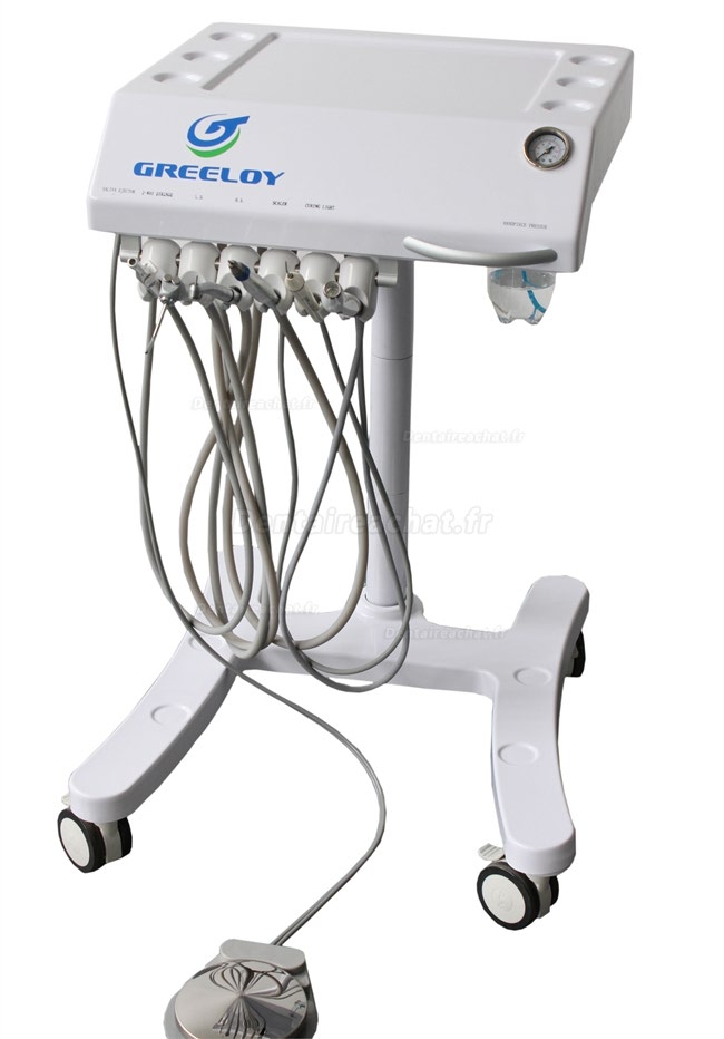 Greeloy® GU-P302 Cart dentaire mobile avec lampe à photopolyériser et détartreur ultrasonique