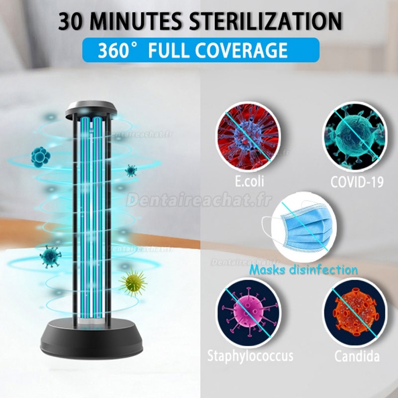 Lumière de désinfection UV-C Germicide UV Portable avec télécommande de l'ozone pour la Maison l'hôpital