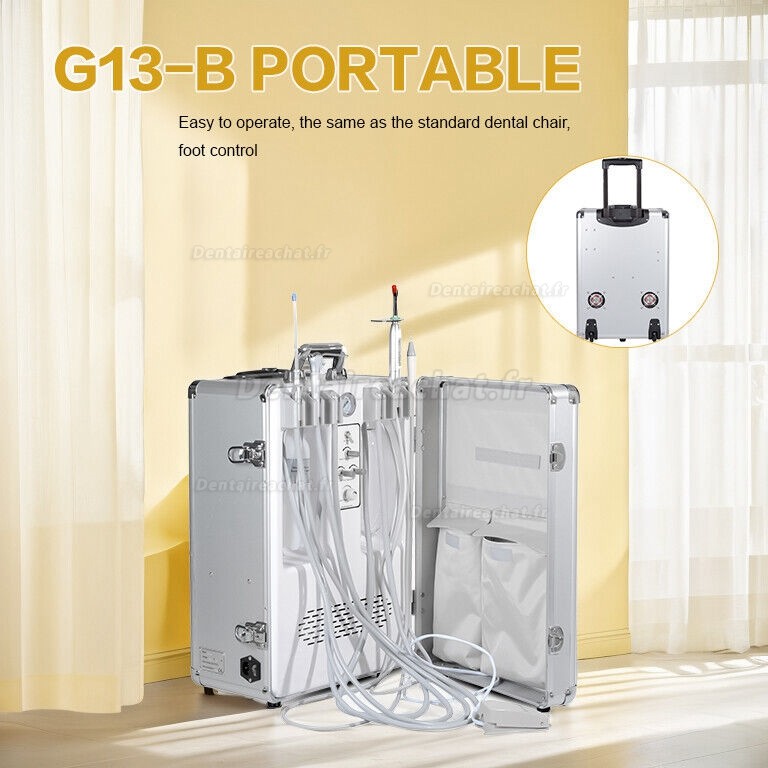 Unité dentaire mobile Getidy G13-B avec compresseur d'air + détartreur + lampe à polymériser 2/4H