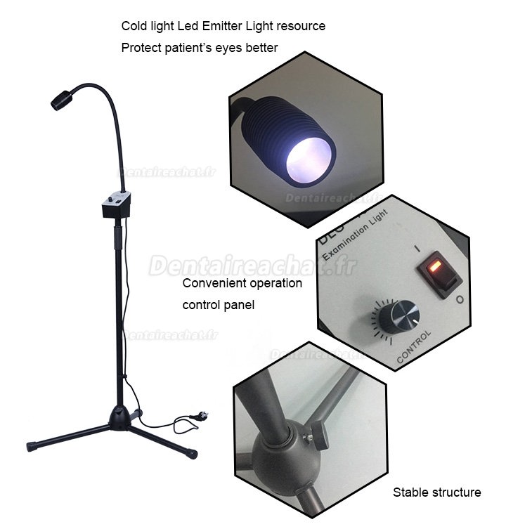 Greeloy GU-P102 LED pliante portative lampe d'opération dentaire lampe d'examen d'examen pliable