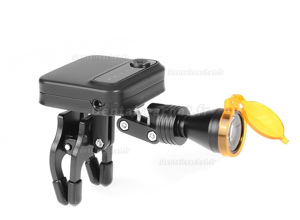 Lampe frontale pour loupe binoculaire dentaire 5W avec filtre optique et 2 piles