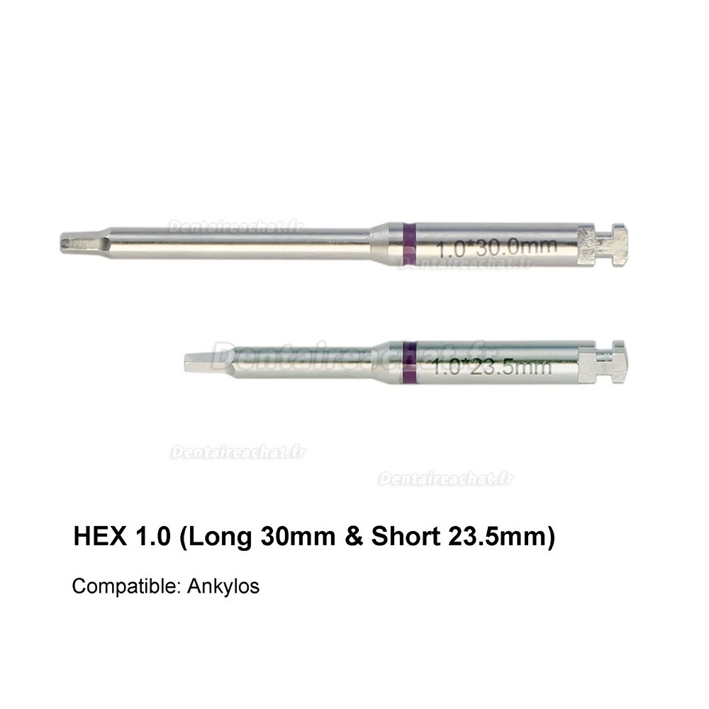 Tournevis à loquet pour pilier d'implant dentaire, Tournevis hexagonaux longs et courts en acier inoxydable