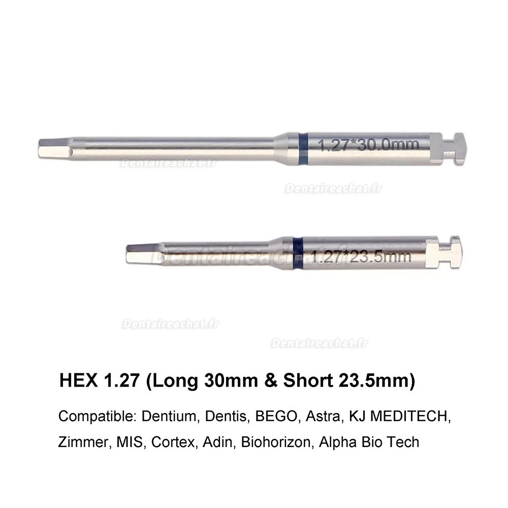 Tournevis à loquet pour pilier d'implant dentaire, Tournevis hexagonaux longs et courts en acier inoxydable