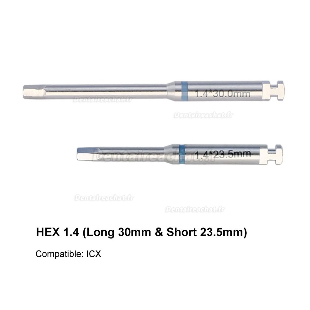 Tournevis à loquet pour pilier d'implant dentaire, Tournevis hexagonaux longs et courts en acier inoxydable