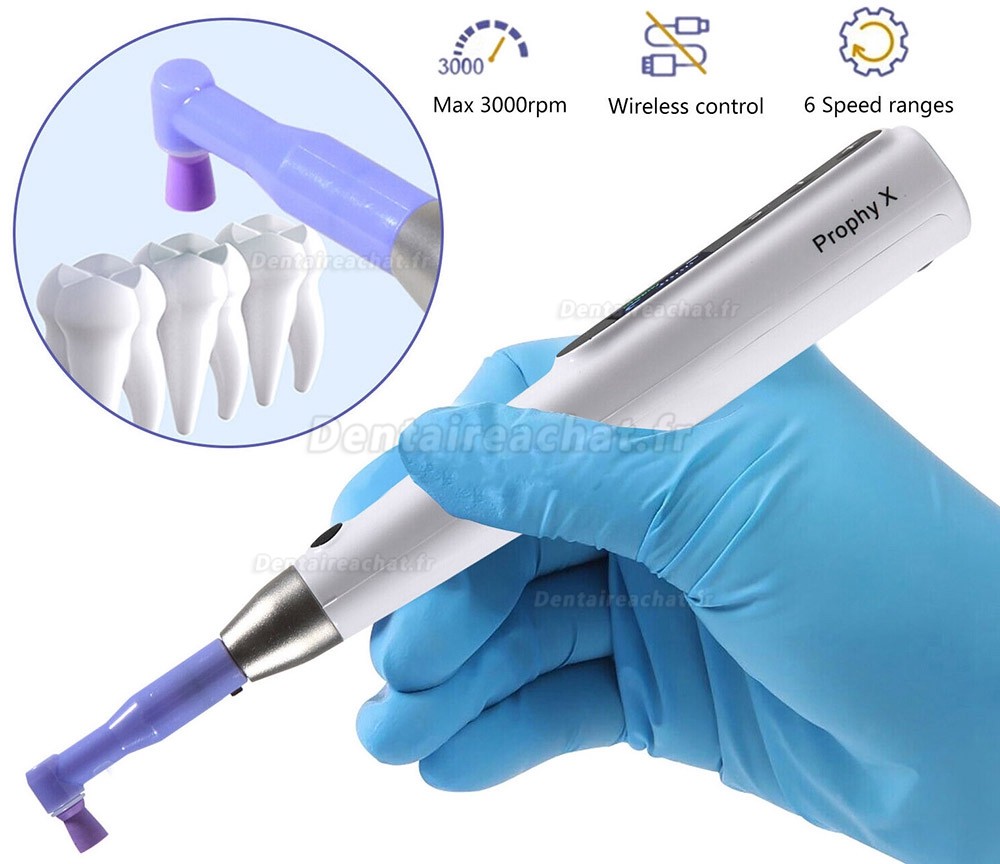 Contre-angle prophylaxie électrique dentaire Pivotant à 360° + 2 cupules en caoutchouc