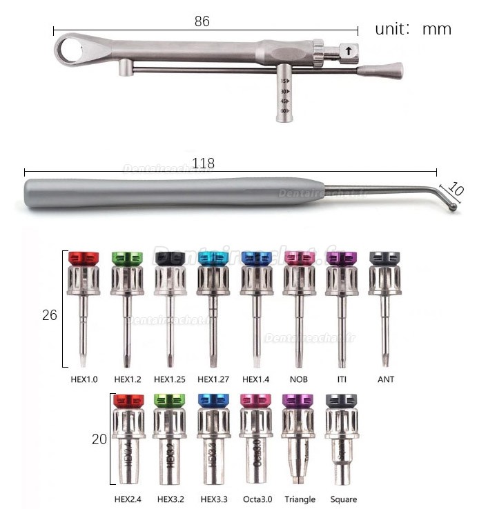 Kit prothétique universel pour implant dentaire, avec support de pilote et clé dynamométrique