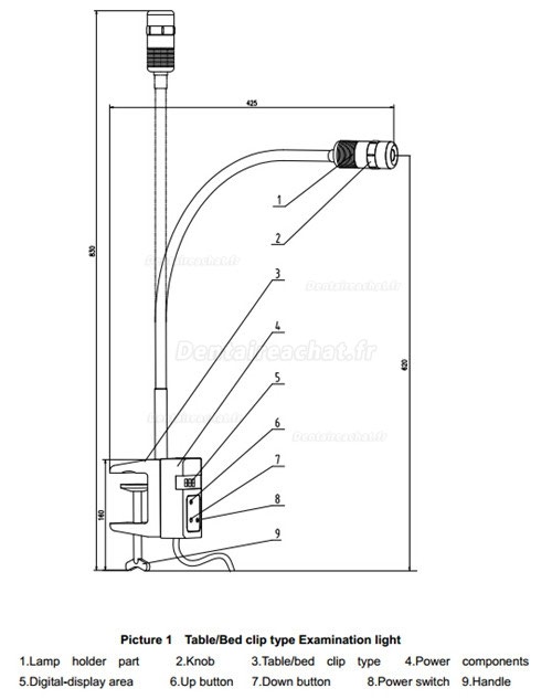 Micare® JD1200J Lampe d'examen dentiste/Lampe de diagnostic