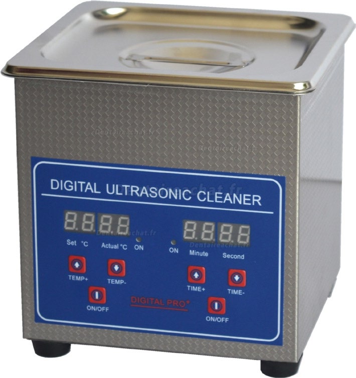 1.3L Nettoyeur à ultrasons acier inoxydable JPS-08A avec fonction de chauffage et minuteur 