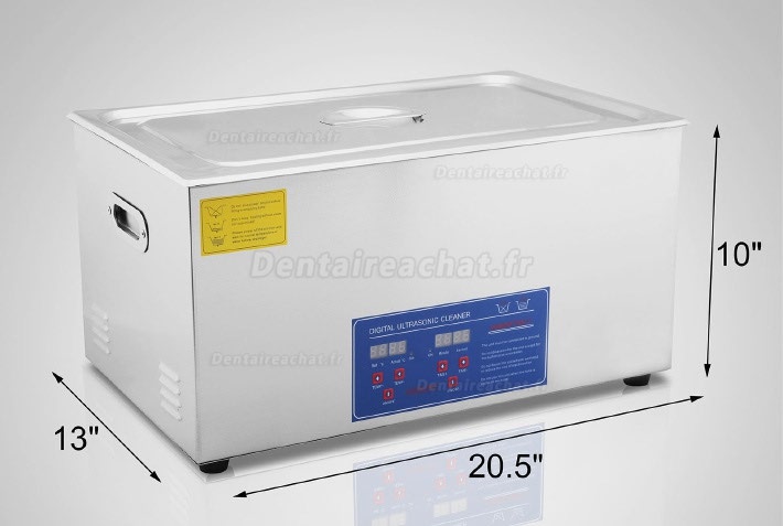 22L Nettoyeur à ultrasons acier inoxydable  JPS-80A avec fonction de chauffage et minuteur