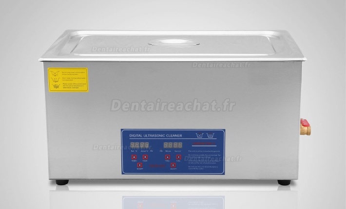 22L Nettoyeur à ultrasons acier inoxydable JPS-80A avec fonction de chauffage et minuteur