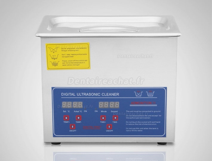 3L Nettoyeur à ultrasons acier inoxydable avec chauffage et minuteur digital affichage