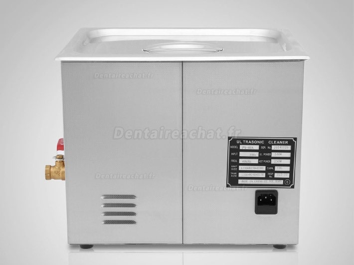 10L Nettoyeur à ultrasons acier inoxydable JPS-40A avec fonction de chauffage et minuteur