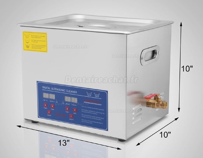 15L Nettoyeur à ultrasons acier inoxydable JPS-60A avec fonction de chauffage et minuteur